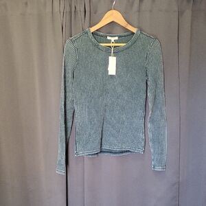 Women's Ribbed Long Sleeve Top - Green